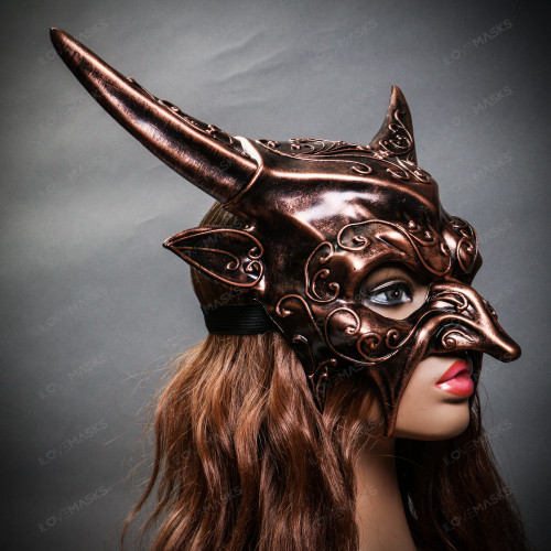 Gold Masquerade Masks Couples Baphomet Goat Demon | Masquerade Store