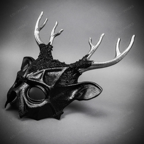 Antler Deer Silver Horns with Laces Devil Halloween