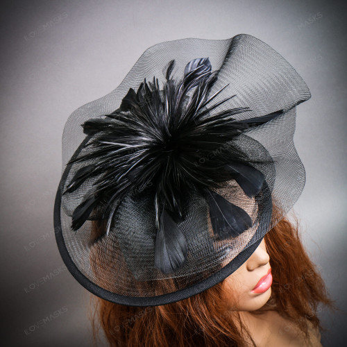 Women Fascinator Hat Kentucky Derby Headband Victorian  display picture 3