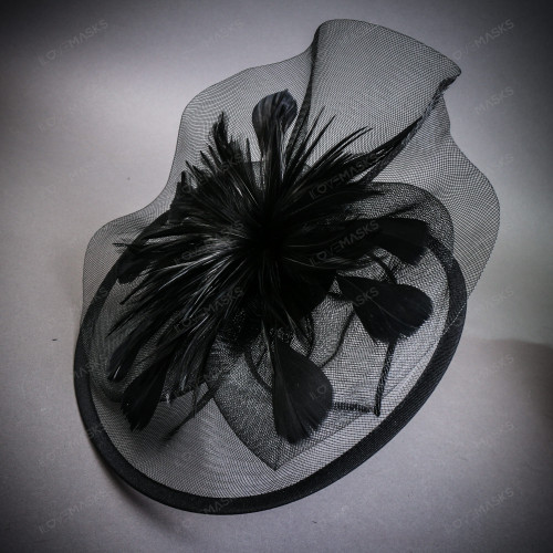 Fabulous Black Stunning Lightweight Flower Fascinator Kentucky Derby Tea Church Kentucky Fascinators Hats for Women Flower Tea Party  main image 2