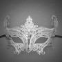 Royal Princess Venetian Masquerade Mask with Sparkling Diamonds - Silver