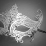 Royal Princess Venetian Masquerade Mask with Sparkling Diamonds-Silver