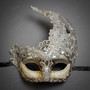 Women Venetian Masquerade Lace Mask - Silver Grey