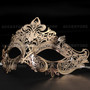 Party Queen Venetian Mask Sparkling Silver Rhinestone-Gold - 4