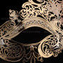 Party Queen Venetian Mask Sparkling Silver Rhinestone-Gold - 3