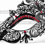Party Queen Venetian Mask Sparkling Red Rhinestone-Black - 2