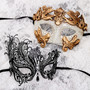 White Gold Cracked Full Face Roman and Black Silver Swan Mask for Couple