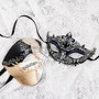 Gold Black Musical Half Face Phantom and Black Blue Princess Mask for Couple