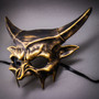 Demon Masquerade Devil Metallic Mask - Black Gold