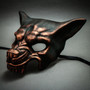 Wolf with Teeth Masquerade Mask - Black Copper