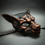 Wolf with Teeth Masquerade Mask - Black Copper