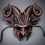 Krampus Ram Demon with Horns Devil Halloween Mask - Black Cropper