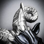 Krampus Ram Demon with Horns Devil Halloween Mask - Black Silver