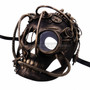 Skull Steampunk Gears Masquerade Mask- Black Gold (Left)