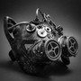 Metallic Steampunk Goggles Venetian Gatto Cat Mask Masquerade - Silver - 3