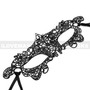 Brocade Lace Masquerade Eye Mask with Rhinestones and Bling - Black