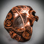 Phantom of Opera Steampunk Masquerade Half Face Mask - Copper