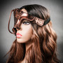 Phantom of Opera Steampunk Masquerade Half Face Mask - Copper