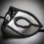 Medieval Venetian Masquerade Mask Phantom of Opera Design - Silver Black