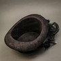 Steampunk Victorian Feather Top Hat - Black (Inside)
