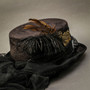 Steampunk Victorian Feather Top Hat - Black (Feather)