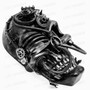 Skull Pirate Steampunk Full Face Mask - Black Silver (Top View)