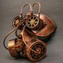 Goggles and Gas Mask Steampunk Half Face Mask - Copper - 1
