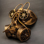 Goggles and Gas Mask Steampunk Half Face Mask - Gold - 1