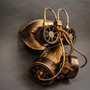 Goggles and Gas Mask Steampunk Half Face Mask - Gold - 2