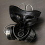 Goggles and Gas Mask Steampunk Half Face Mask - Silver - Back