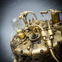 Steampunk Mad Scientist Time Traveler Top Hat - Antique Gold