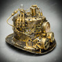 Steampunk Mad Scientist Time Traveler Top Hat - Antique Gold