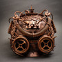 Steampunk Military Hard Hat with Goggles - Copper (Front View)