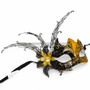 New Shiny Side Flower Venetian Masquerade Party Mask - Gold Black