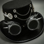 Steampunk Top Hat with Chaines & Goggles- Black