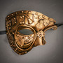 Steampunk Phantom of the Opera Venetian Masquerade Costume - Dark Gold