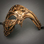 Steampunk Phantom of the Opera Venetian Masquerade Costume - Dark Gold