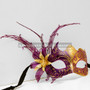 New Shiny Side Flower Venetian Masquerade Party Mask - Gold Purple - 3