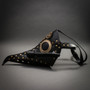 Steampunk Long Nose Plague Doctor Mask Masquerade Halloween Costume - Black Gold