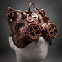Metallic Steampunk Goggles Venetian Gatto Cat Mask Masquerade - Copper