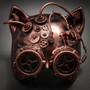 Metallic Steampunk Goggles Venetian Gatto Cat Mask Masquerade - Copper