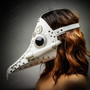 Steampunk Long Nose Plague Doctor Mask Masquerade Halloween Costume - White