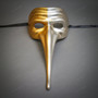 Zanni Long Nose Venetian Mardi Gras Mask Masquerade - Gold & Silver