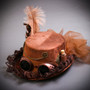 Steampunk Lady Top Hat with Goggles Feather - Brown