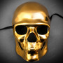 Skull Halloween Masquerade Full Face Mask - Gold