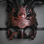 Venetian Roman Greek Pegasus Horses Feather Mask - Copper Black