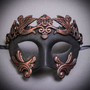 Roman Greek Emperor Warrior Venetian Mask - Copper Black