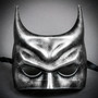 Dark Knight Batman Half Face Masquerade Mask - Black Silver