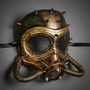 Submarine Full Face Steampunk Gas Mask - Black Gold