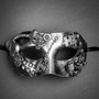 Steampunk Masquerade Half Face Eye Mask - Silver